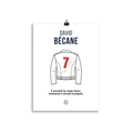 Affiche DAVID BÉCANE avec composition graphique autour du football et de la moto