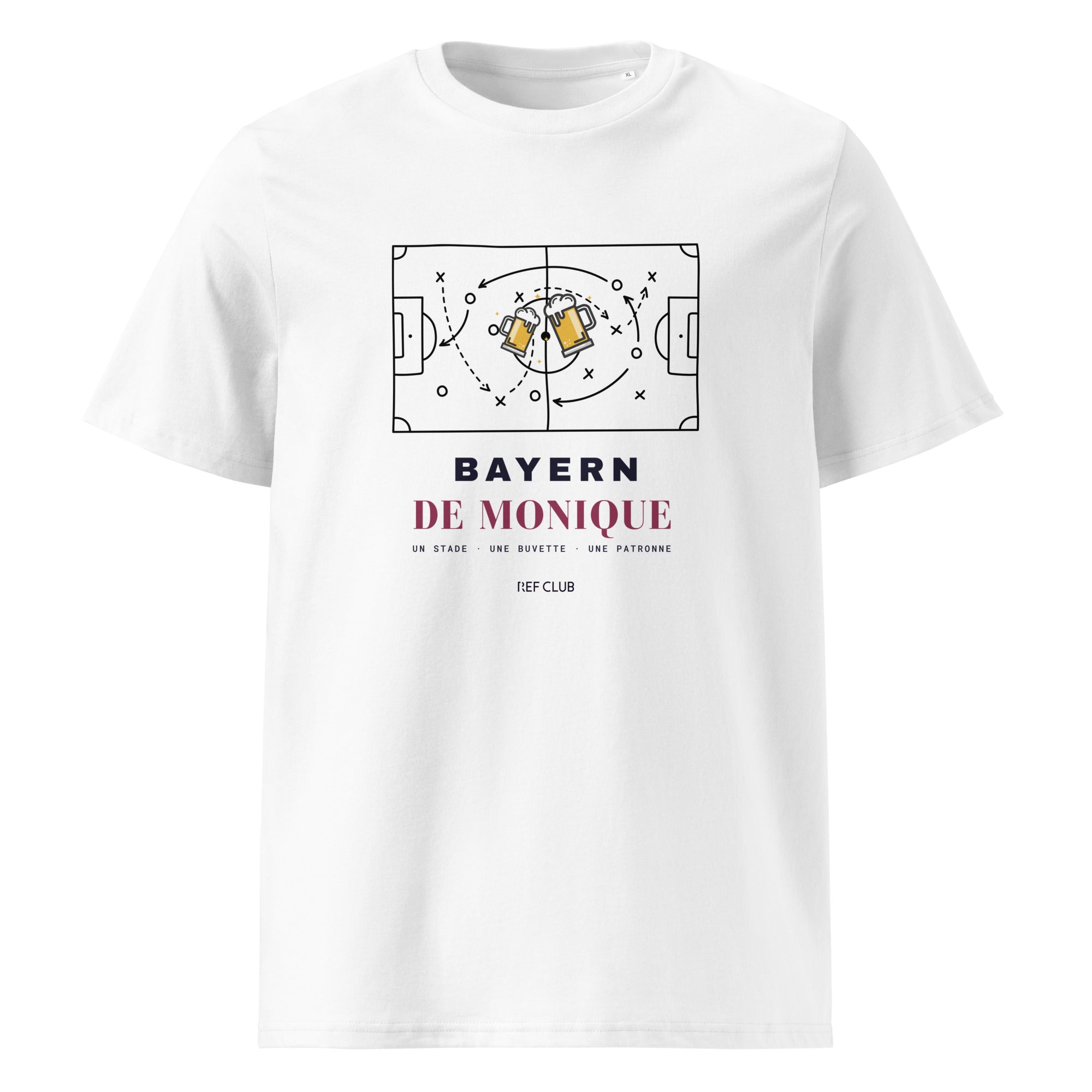 T-shirt blanc BAYERN DE MONIQUE avec visuel graphique, vue de face