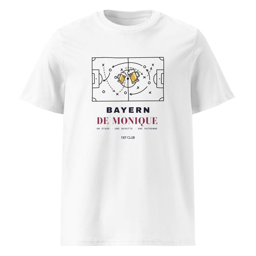 T-shirt blanc BAYERN DE MONIQUE avec visuel graphique, vue de face