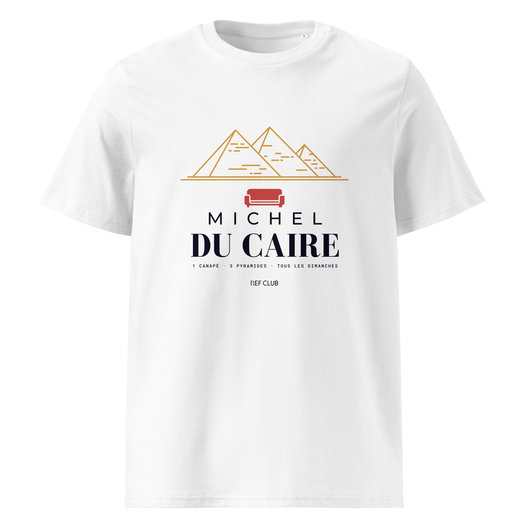 T-shirt blanc MICHEL DU CAIRE avec visuel graphique, vue de face