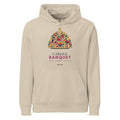 Sweat à capuche CAROLE BANQUET avec illustration colorée de banquet et cloche de service