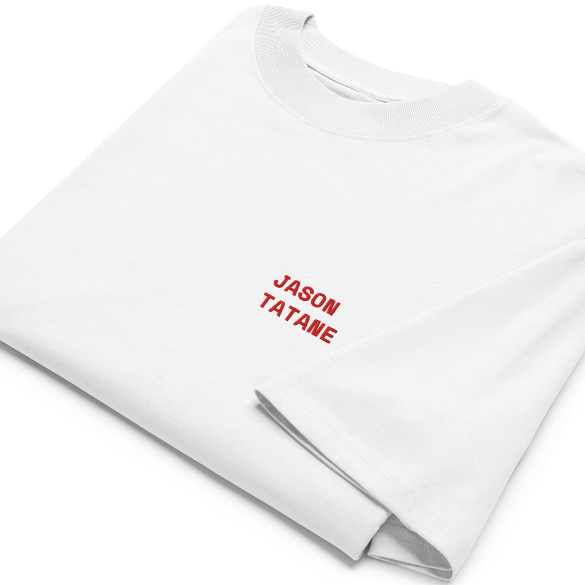 T-shirt oversize blanc JASON TATANE avec broderie poitrine
